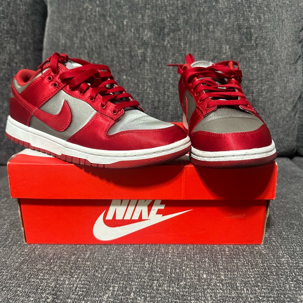 Nike red and Silver Low-Tops